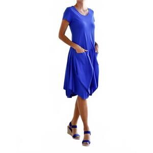 NEW PAULA RYAN tulip skirt midi dress in blue